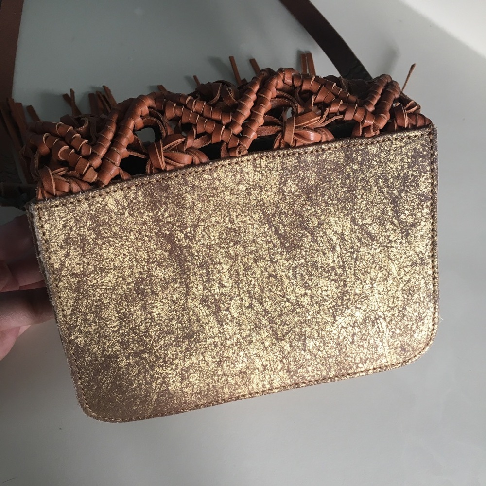 Anthropologie fringe leather braided crossbody bag - Picture 13 of 16